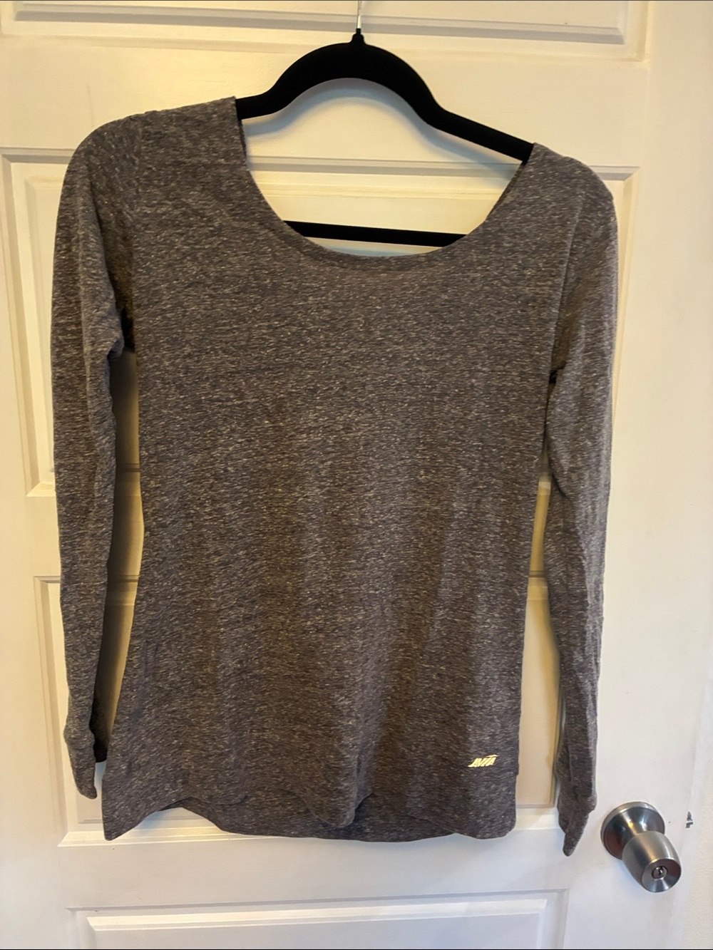Avia Gray Long Sleeve Scoop Neck Top